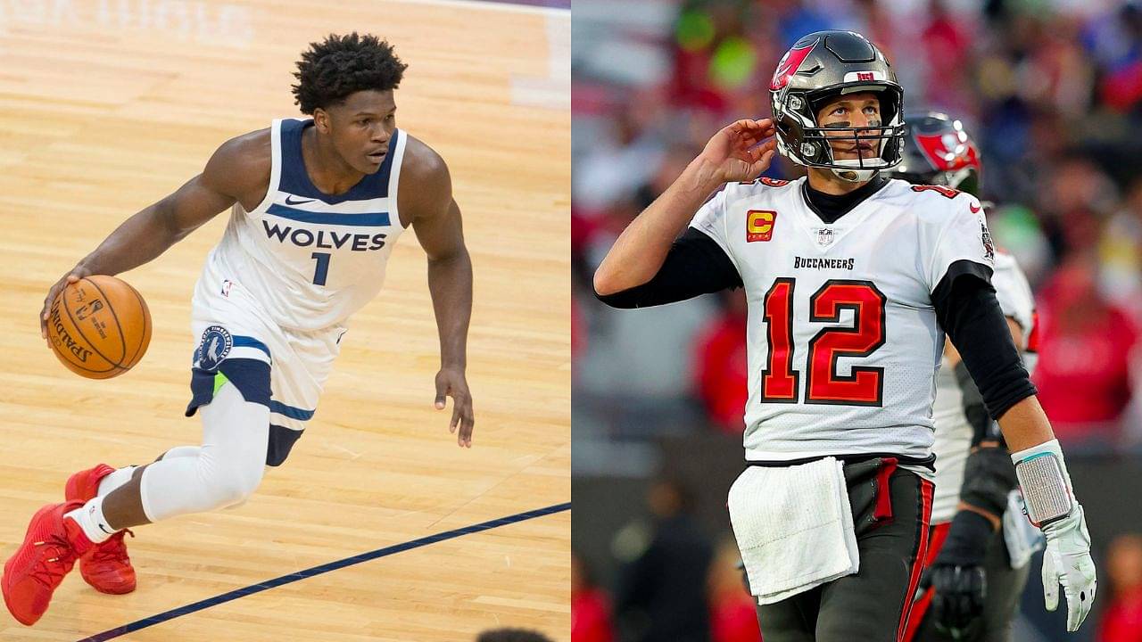 "Anthony Edwards is taking your job Tom Brady": NFL and NBA fans go crazy after a viral Tweet of the Timberwolves star catches Bucs QB's attention
