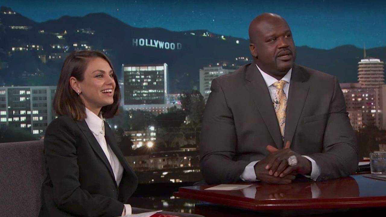 Shaquille O'Neal once guest-hosted the Jimmy Kimmel Show! Who was his first guest? A wildly charming Mila Kunis, of course! 