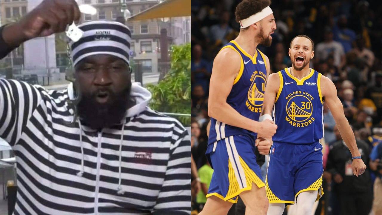 "Stephen A Smith looks concerned but amused at Kendrick Perkins' prison garb on national TV": NBA Twitter combusts as Warriors get flamed by First Take for 'being in jail' in Game 1 loss to Celtics