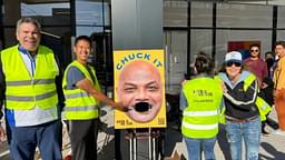 "Charles Barkley wasn't wrong, Warriors fans are nasty!": NBA Twitter reacts as Dubs' fans put up 'Chuck It' trash cans outside Chase Center with Chuck's face on them