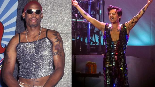 Dennis Rodman was the guy before Harry Styles was even a thing! His oddball fashion was inspiring people back in the 1990s, way before Harry!