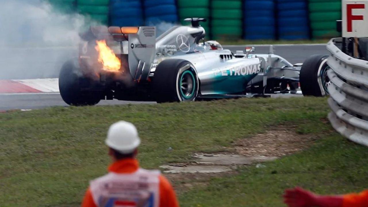 "Oh for f*** sake!": When Lewis Hamilton's car caught fire but he couldn't stop it