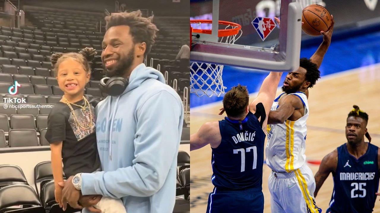 "Andrew Wiggins' daughter rocks a t-shirt with her dad's iconic dunk on Luka Doncic": When Mr. Fantastic put the Mavs superstar on a poster