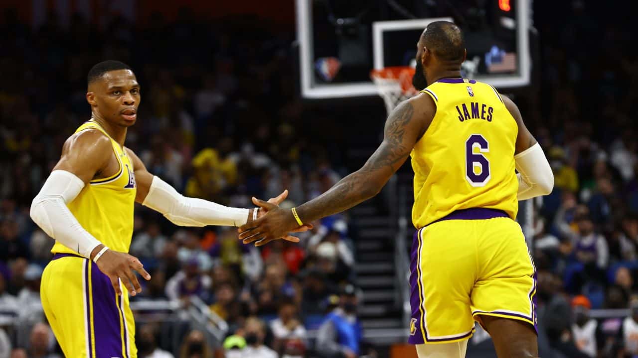 "Russell Westbrook shot 30.5 and LeBron James shot 34.6, which is plum