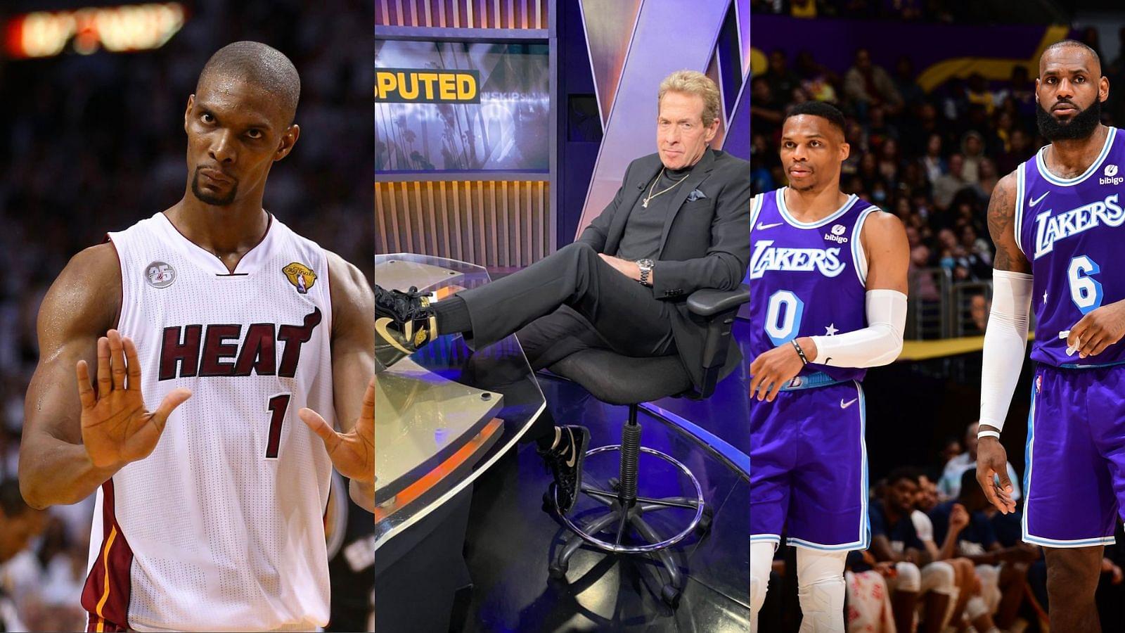 “Skip called him ‘Bosh Spice’ to his face, he’ll definitely not hesitate against Russell Westbrook”: NBA Twitter brings up Chris Bosh instance as Lakers star warns Fox Sports veteran 