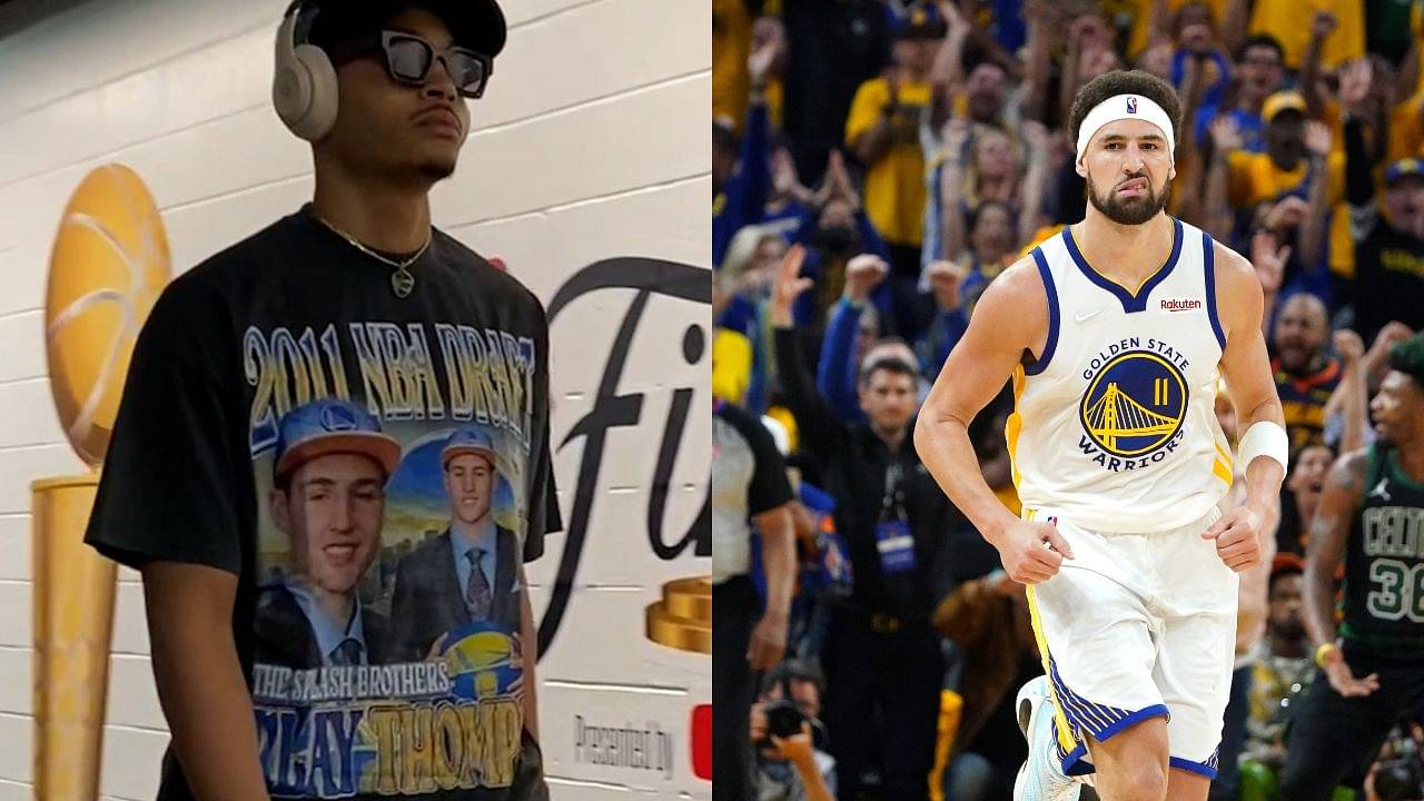 "Jordan Poole shows up rocking a Klay Thompson 2011 draft night shirt": NBA Twitter reacts as the Warriors look to close things in Boston