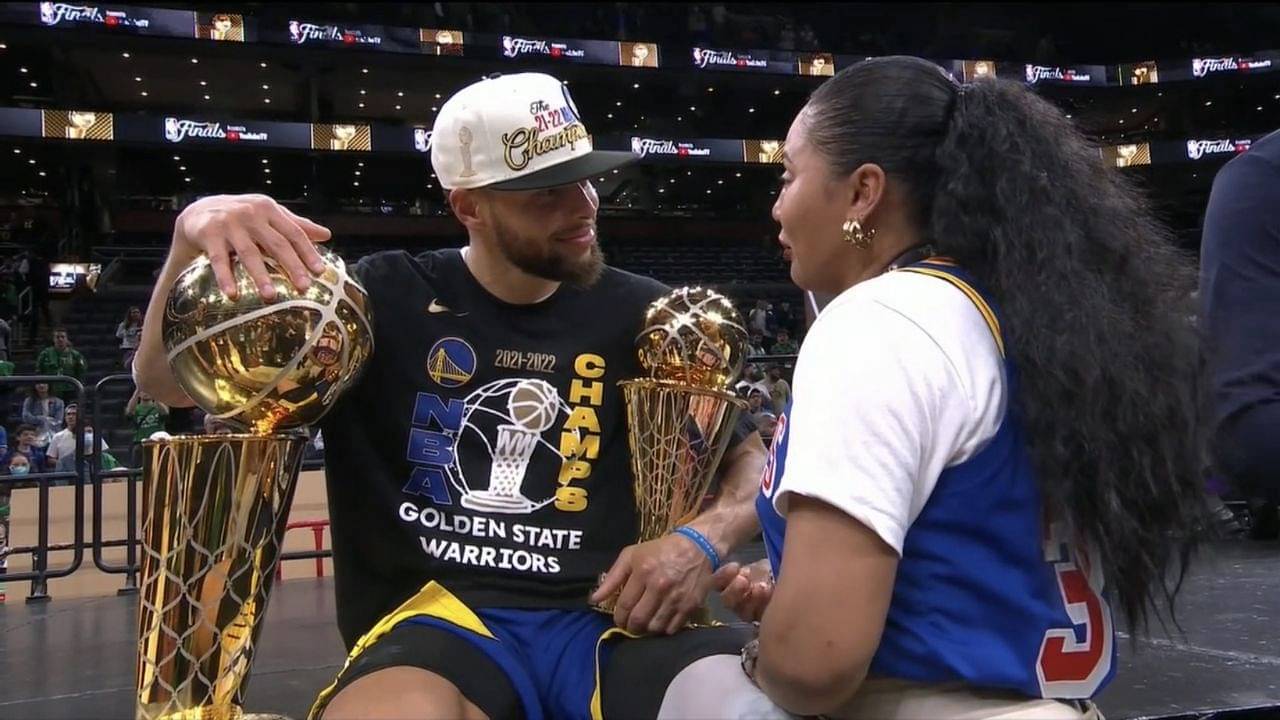 “Why is Ayesha Curry happier holding the trophy than Stephen Curry is?!”: NBA Twitter reacts as the GSW star’s wife turned up to a part holding onto his Finals MVP award