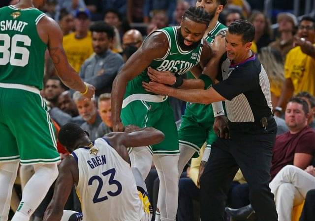 "Draymond Green got a podcast and lost his damn mind": Jaylen Brown sounds off on $60 million Warriors star making up a false narrative for their fight in the NBA Finals