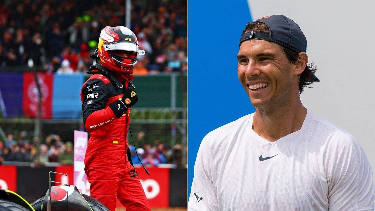 Rafael Nadal joins Fernando Alonso in congratulating Ferrari's Carlos Sainz for his glorious first win in F1 at British GP
