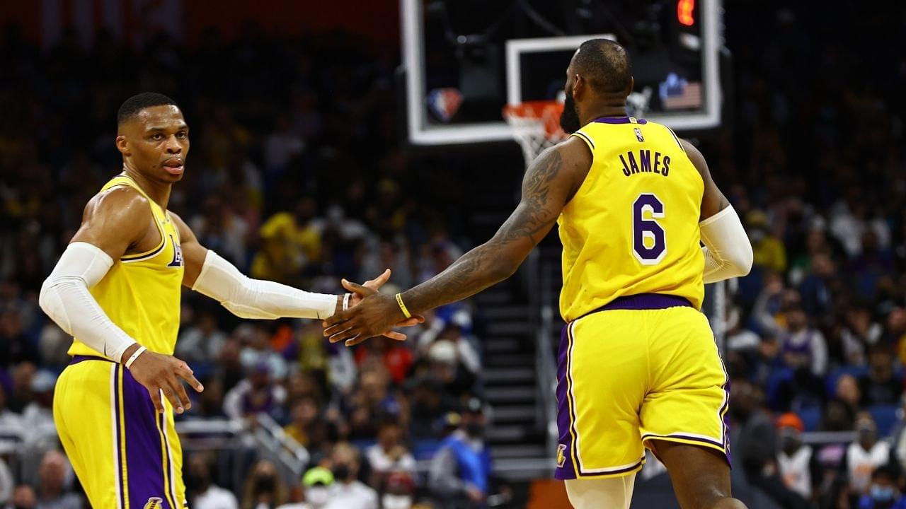 "LeBron James giving Russell Westbrook the silent treatment at Summer League game": Lakers stars are on opposite ends of the court sparking rumors of possible exit
