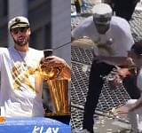"She really threw me the best assist I've had in weeks": Klay Thompson finally addresses his collision with Warriors fan at the parade