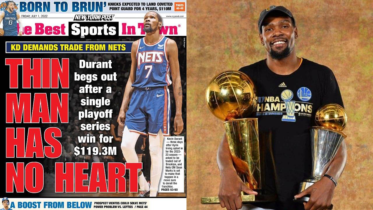 "Thin man has no heart": New York Post's controversial headline seeks answers from Kevin Durant as he betrays Nets fans