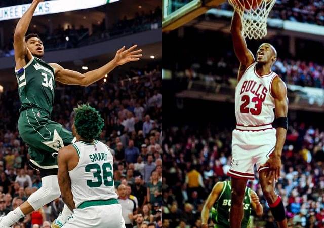 6'11 Giannis Antetokounmpo is $100 million behind 6'6 Michael Jordan, despite matching him in stats after year 9