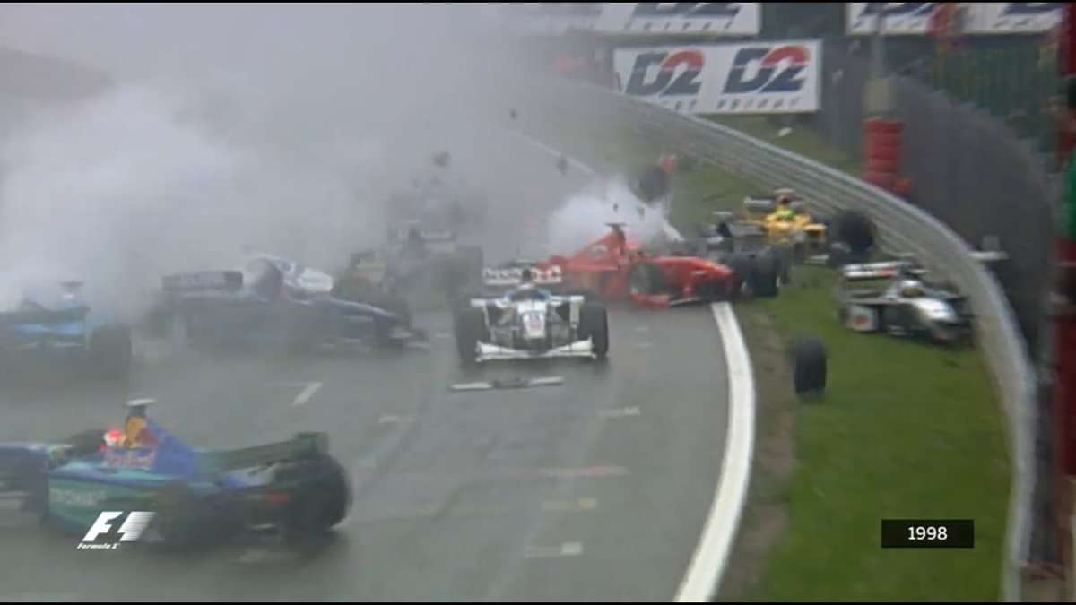 "A 13 million dollar crash on the opening lap" Most expensive Formula
