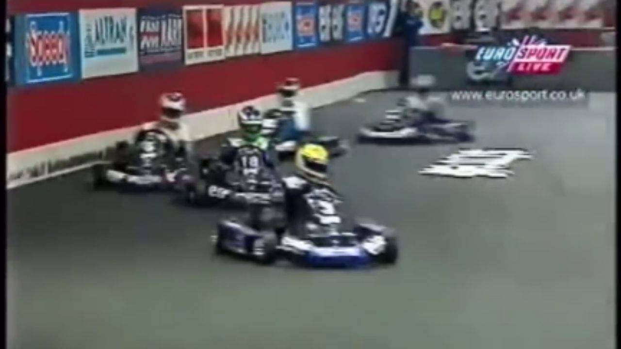 "The kid, the man, the legend!": Watch young Lewis Hamilton pull of a Double overtake from his karting days