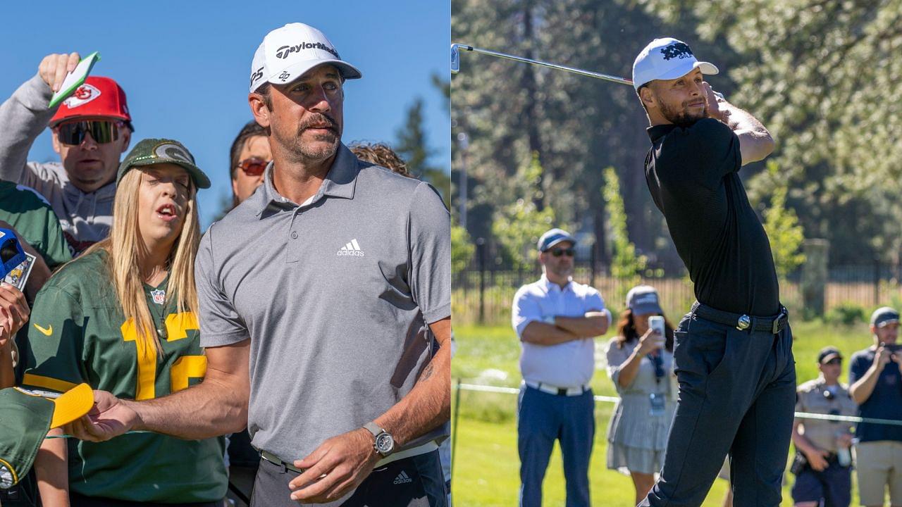 "Aaron Rodgers sends it long to... Stephen Curry?": Warriors superstar and Packers legend dueled in the "$600,000" American Century Championship