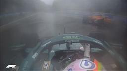 Sebastian Vettel checks on Lando Norris after his $100,000 McLaren crash at the 2021 Belgian Grand Prix