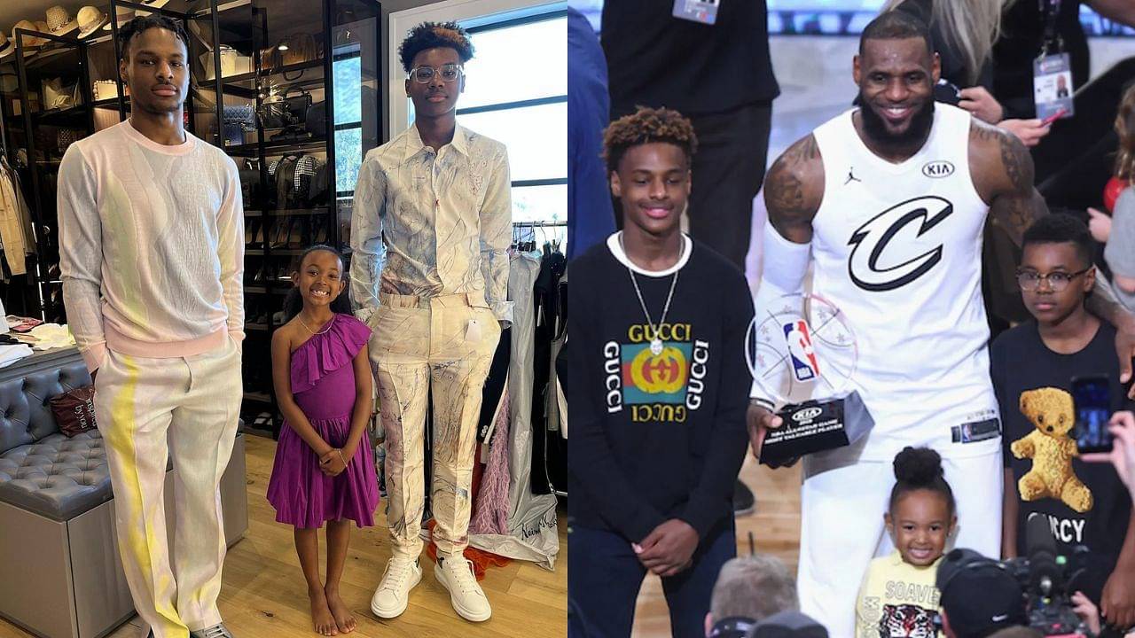 "Bryce James was like five inches shorter than Bronny James a year ago": Billionaire LeBron James' son's growth spurt has NBA fans losing their minds