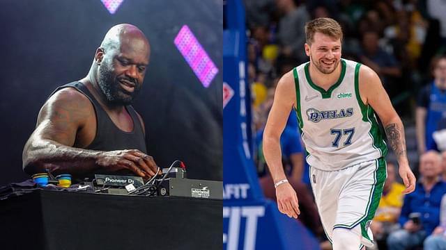 In a viral clip, 7-foot DJ Shaq shows Luka Doncic how to shoot at a party in Croatia