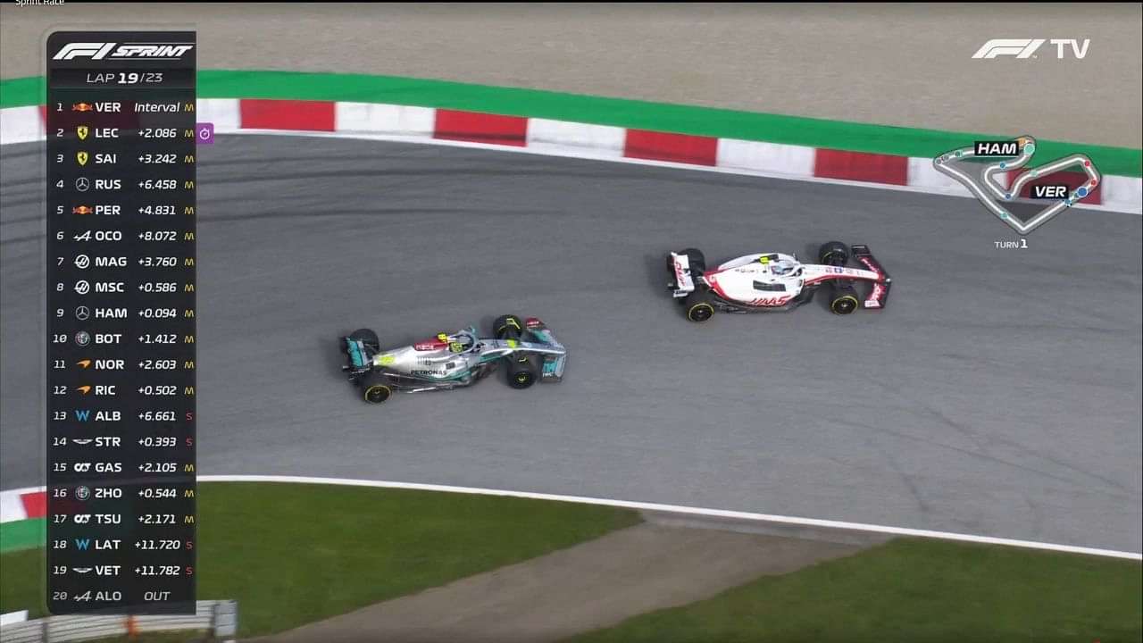 "It was Michael Schumacher driving the Haas today"- F1 Twitter reacts to Mick Schumacher defending his position against Lewis Hamilton
