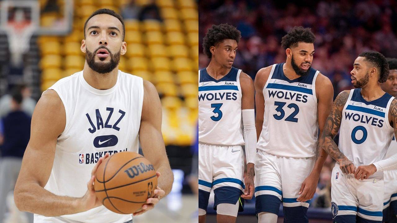 "Rudy Gobert  7"9', Karl-Anthony Towns 7"4', Jaden McDaniels 7"0', Anthony Edwards  6"9', D’Angelo Russell 6"10'": Wingspan of Timberwolves' starting lineup