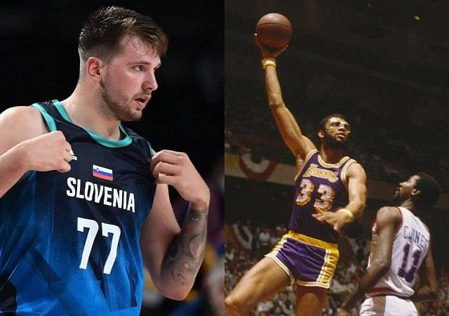 “Luka Doncic with the Kareem Abdul-Jabbar SKYHOOK”: The 6’7 Slovenian sensation effortlessly delivers the Lakers 7’2 legend’s shot in World Cup qualifiers