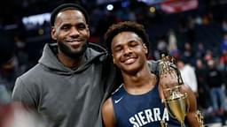"Bronny James is going off at his father LeBron James' Alma mater": Lakers star's son is putting on a show against Canada elite in his dad's high school