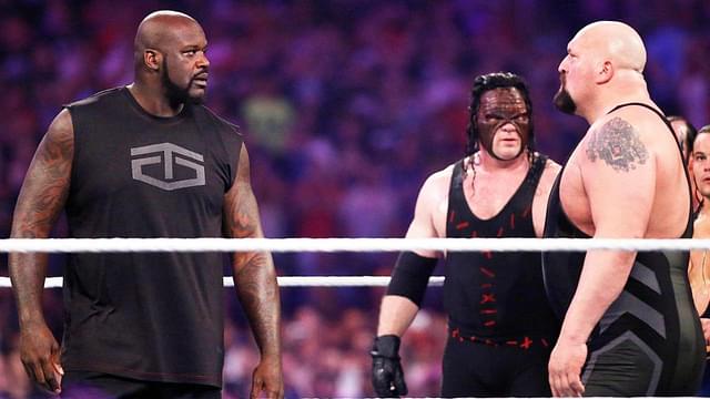 Shaquille O'Neal shocks WWE, enters Wrestlemania 32, and stares down the Big Show, before choke-slamming the Kane