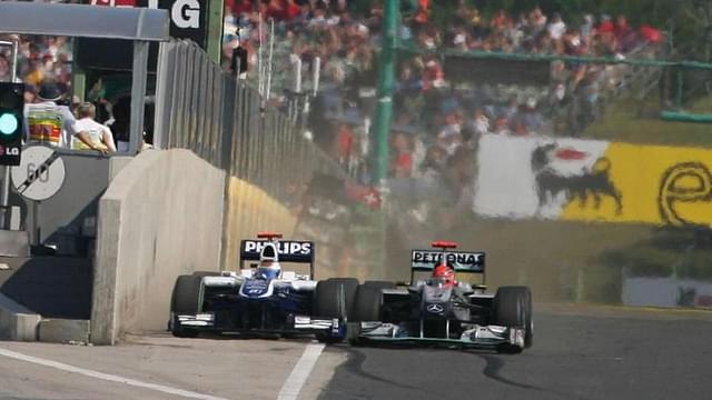 When Michael Schumacher almost squeezed his former $110 Million teammate into a concrete wall at the Hungarian Grand Prix in 2010