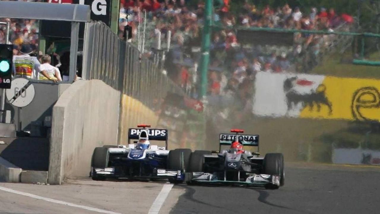 When Michael Schumacher almost squeezed his former $110 Million teammate into a concrete wall at the Hungarian Grand Prix in 2010