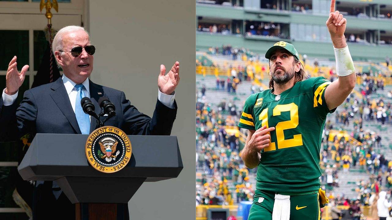 'I guess Joe Biden got 81 million votes': Aaron Rodgers tore down president's 'fake White House' as a propaganda attempt for Covid-19 vaccinations