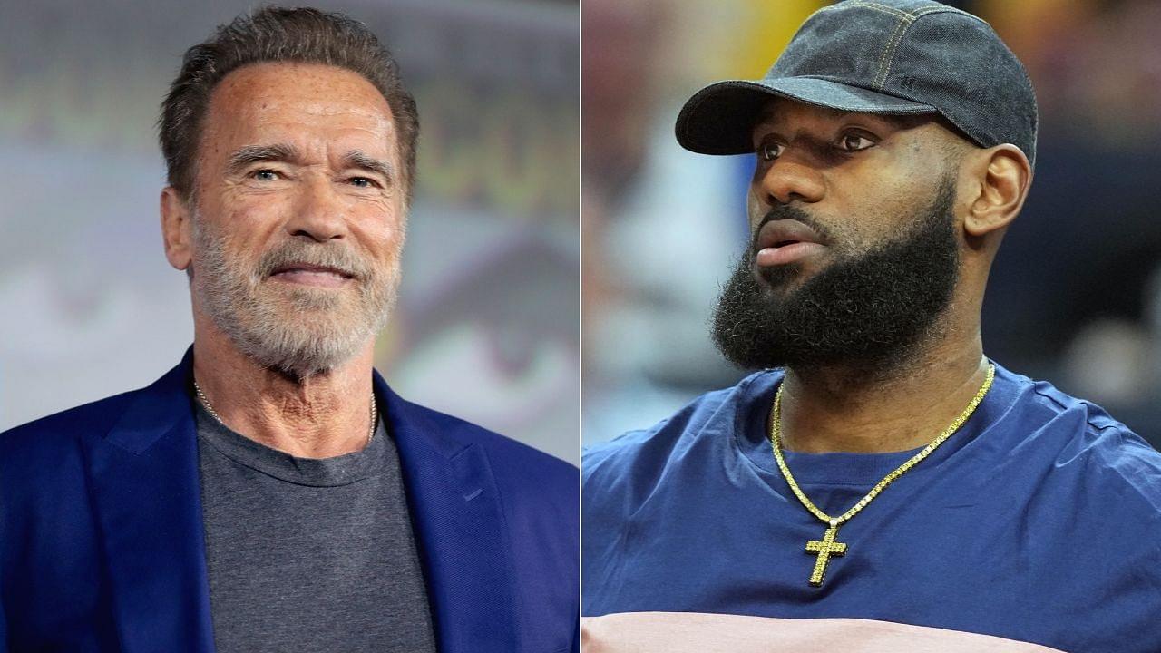 6'9" LeBron James and 6'2" Arnold Schwarzenegger talk about a close bond as Ladder co-founders