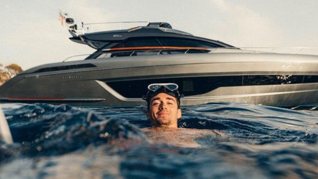 Inside Charles Leclerc's $3 Million Private Yacht parked at the Strait of Bonifacio in France