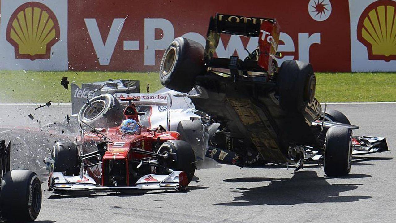 When Romain Grosjean was fined $50,150 and was banned from the 2012 Italian GP