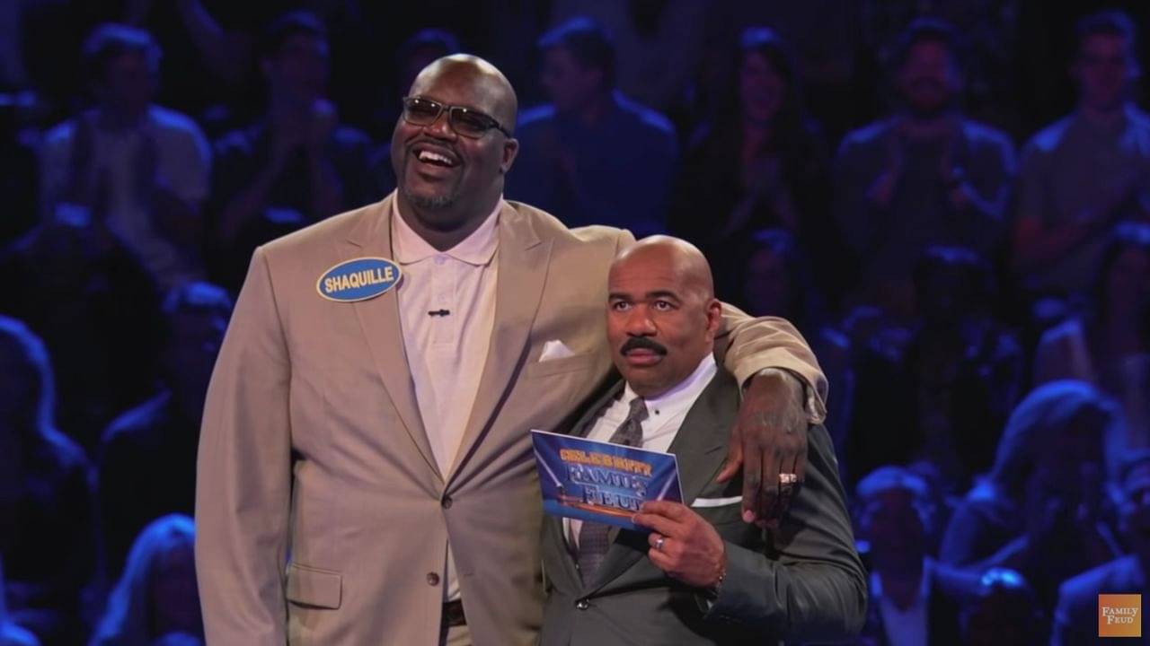After having to watch his words during the Celebrity Feud, Shaquille O'Neal shows off his wit on The Steve Harvey Show.