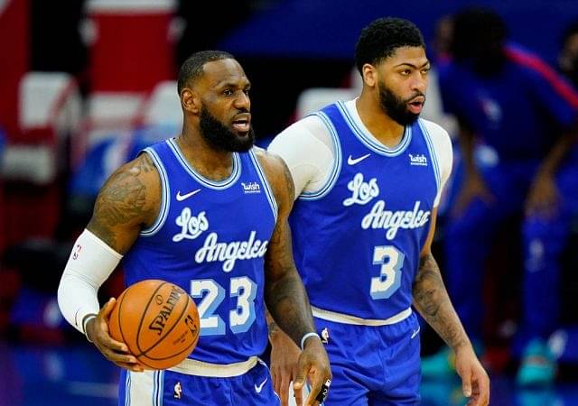 LeBron James and Anthony Davis have "5 more reasons" to win in their 75th anniversary jerseys