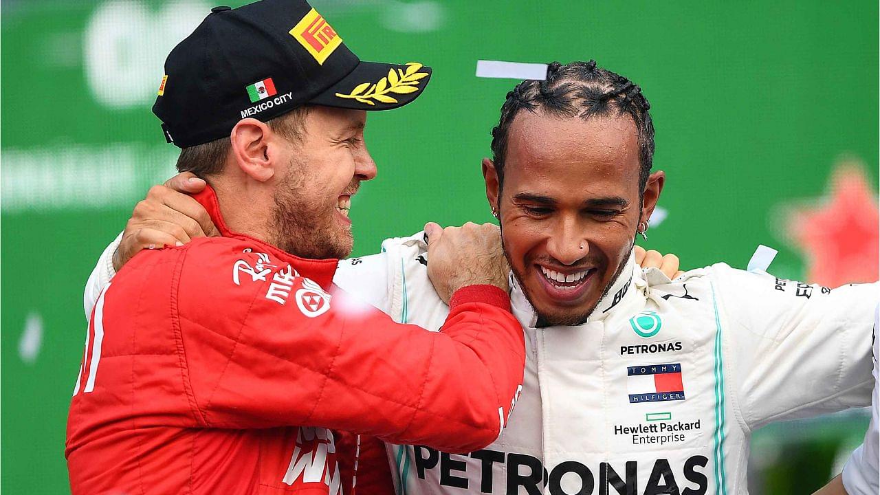 "Hurry up and get out of here!"- Lewis Hamilton interrupts Sebastian Vettel's interview to get back to racing