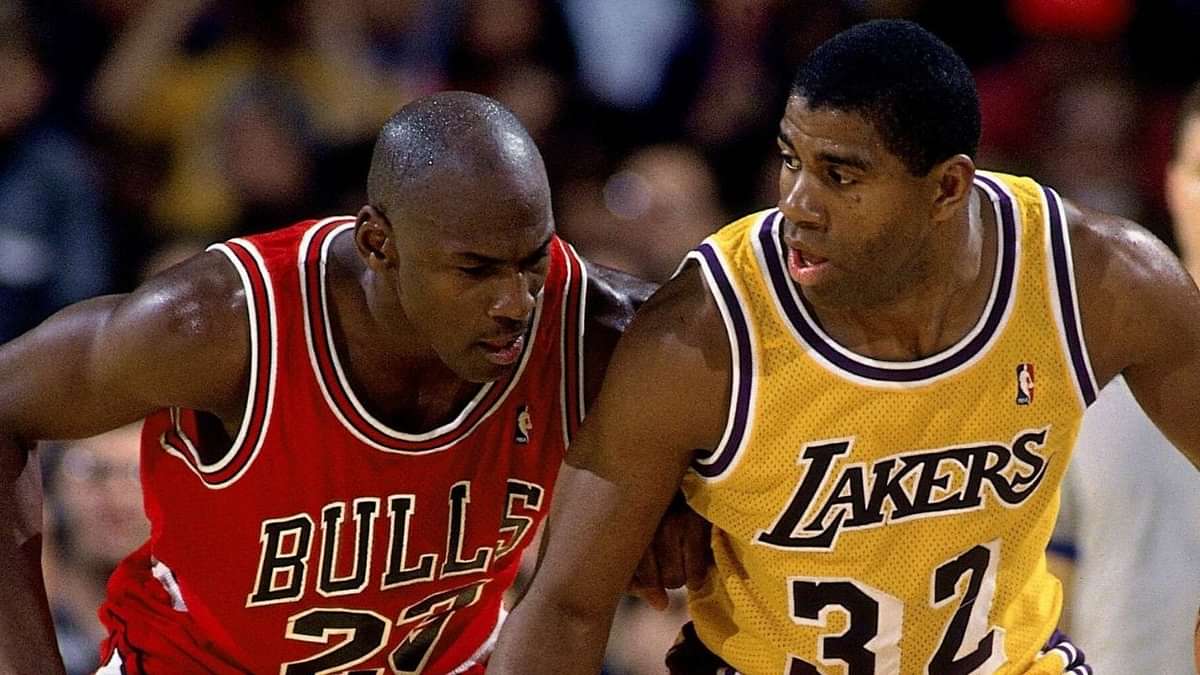 59 Year Old Michael Jordan Challenged Magic Johnson Publicly To A 1v1 During Nbas 75th 