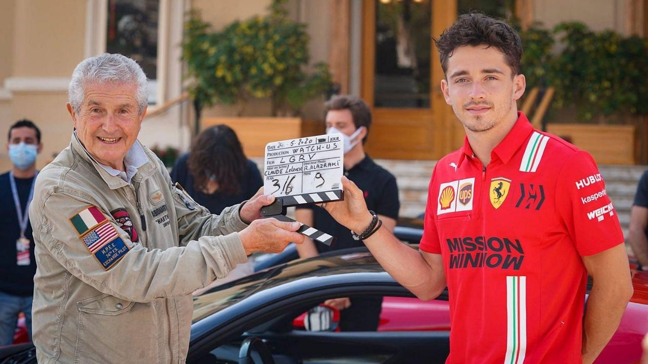 Charles Leclerc reacts to a short film of him driving $700,000 Ferrari SF90 Stradale alongside the Prince of Monaco