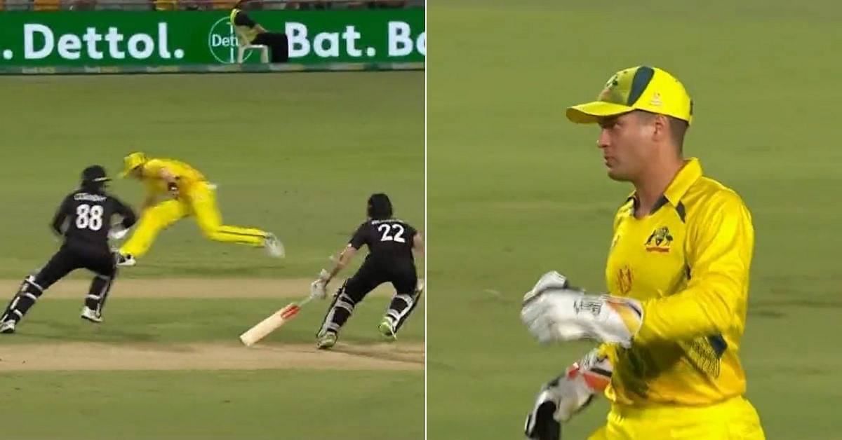 Kane Williamson, Devon Conway and Alex Carey got involved in a funny run-out mixup during AUS vs NZ 2nd ODI in Cairns.