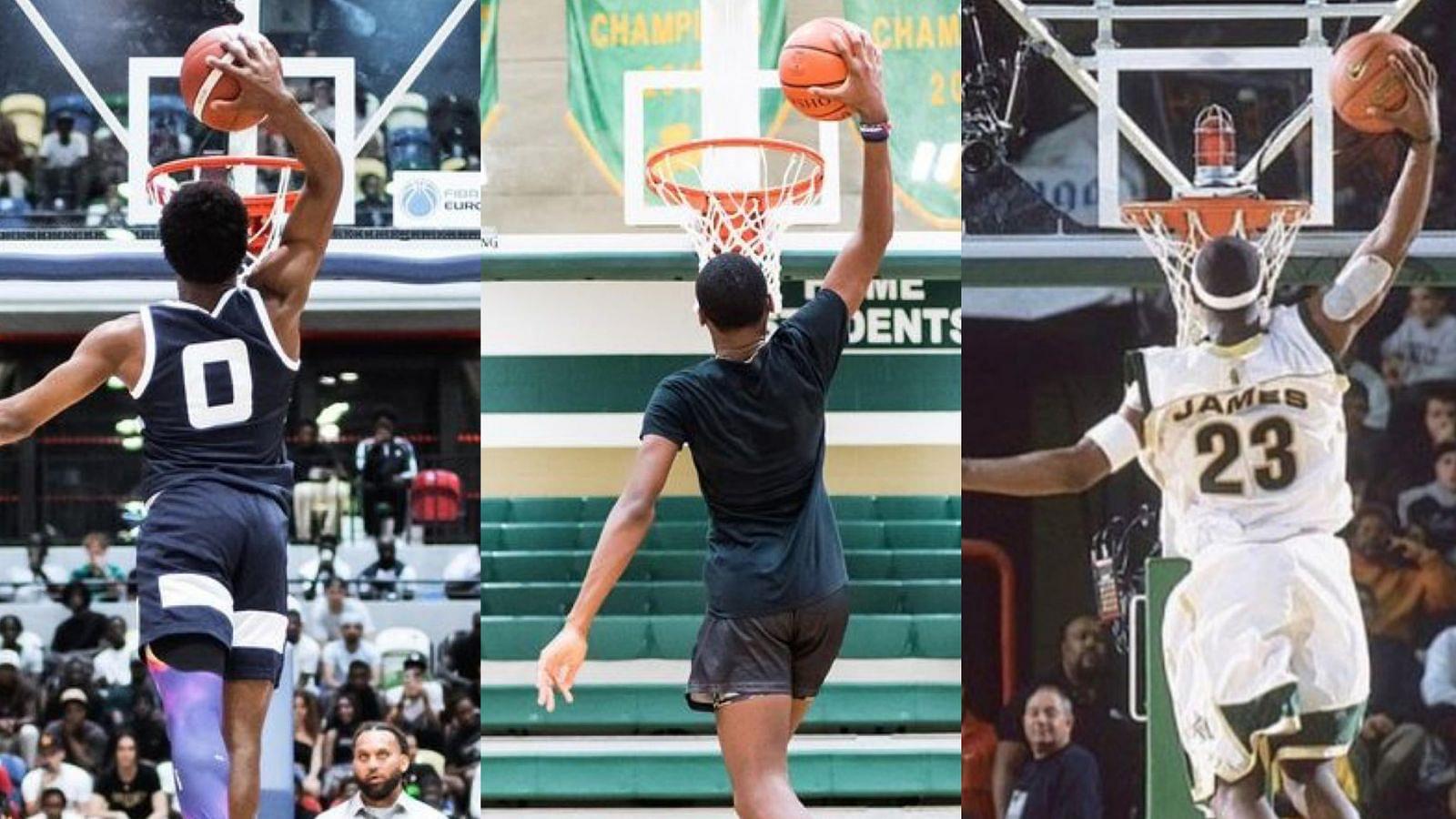 "Bronny James got his bounce, Bryce got his height": LeBron James and sons light up social media with astonishing resemblance in their games