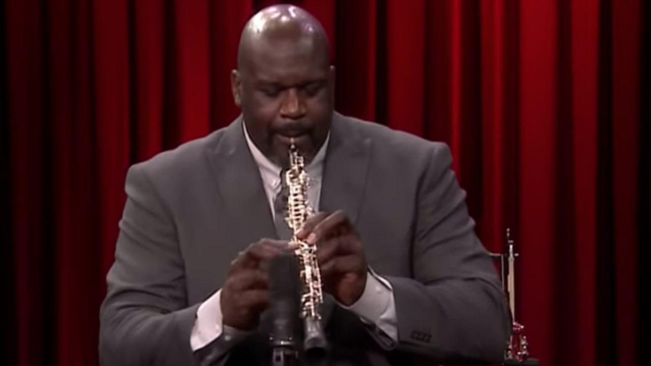 7ft Shaquille O’Neal makes a 2ft long Oboe look like a tiny flute!