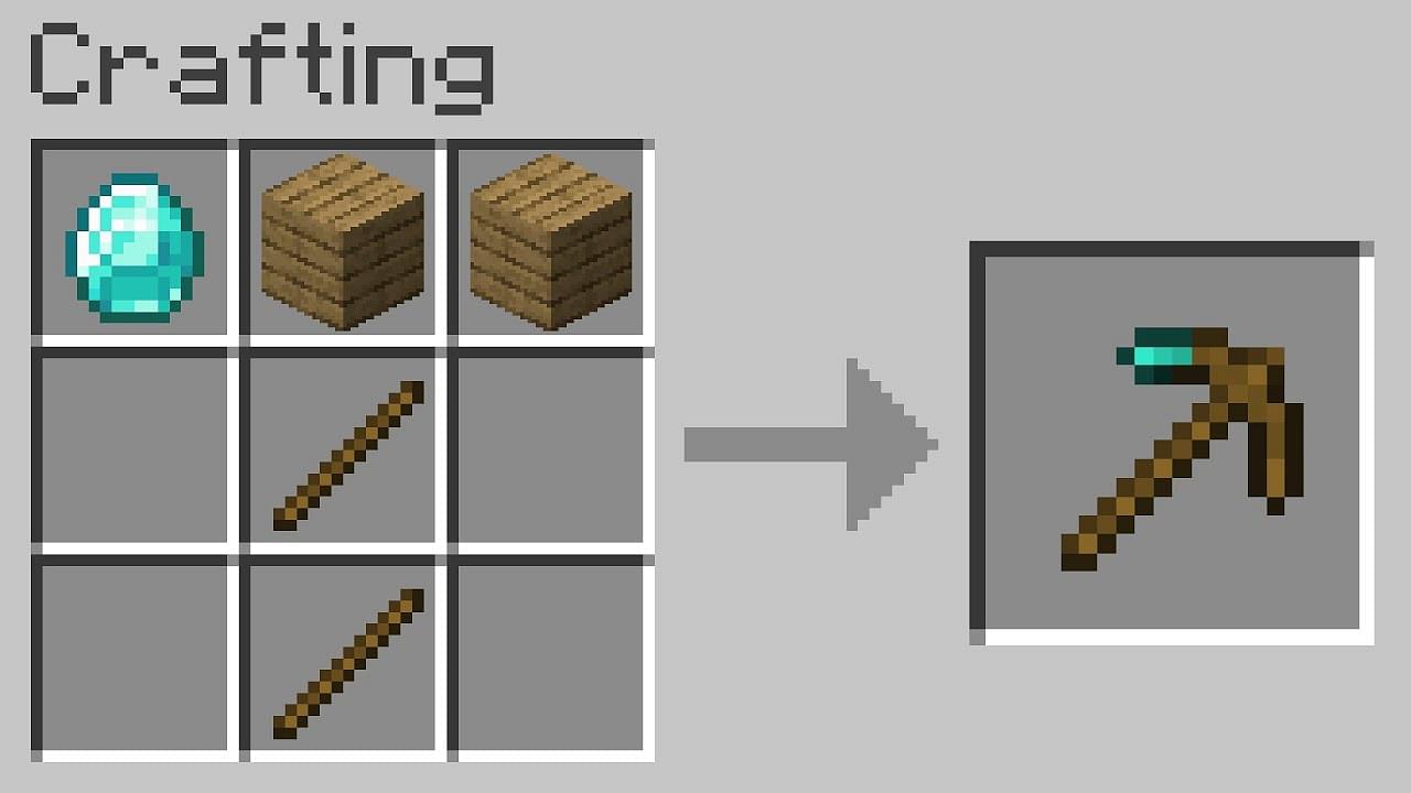 How to make a Diamond Pickaxe in Minecraft