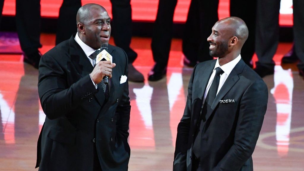 Magic Jordan hilariously advertised fellow Laker great Kobe Bryant to ...