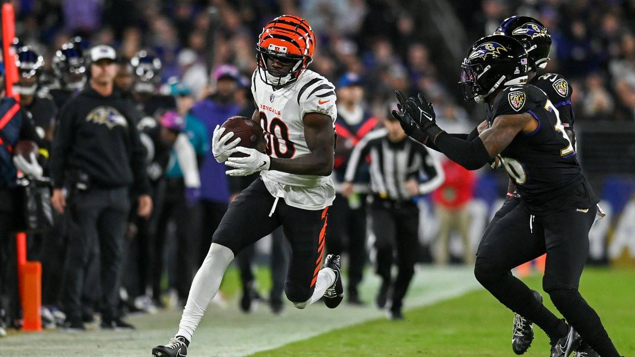 Mike Thomas Bengals wide receiver 33 yard catch ignites Bengals offense while Tee Higgins receives limited snaps