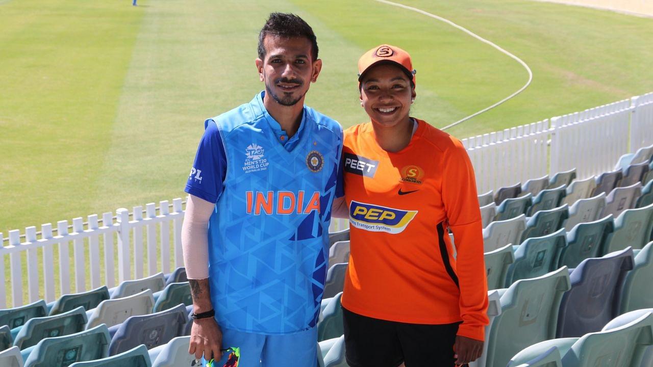 Australian leg-spinner Alana King met Yuzvendra Chahal after Western Australia defeated India at the WACA Stadium in Perth.