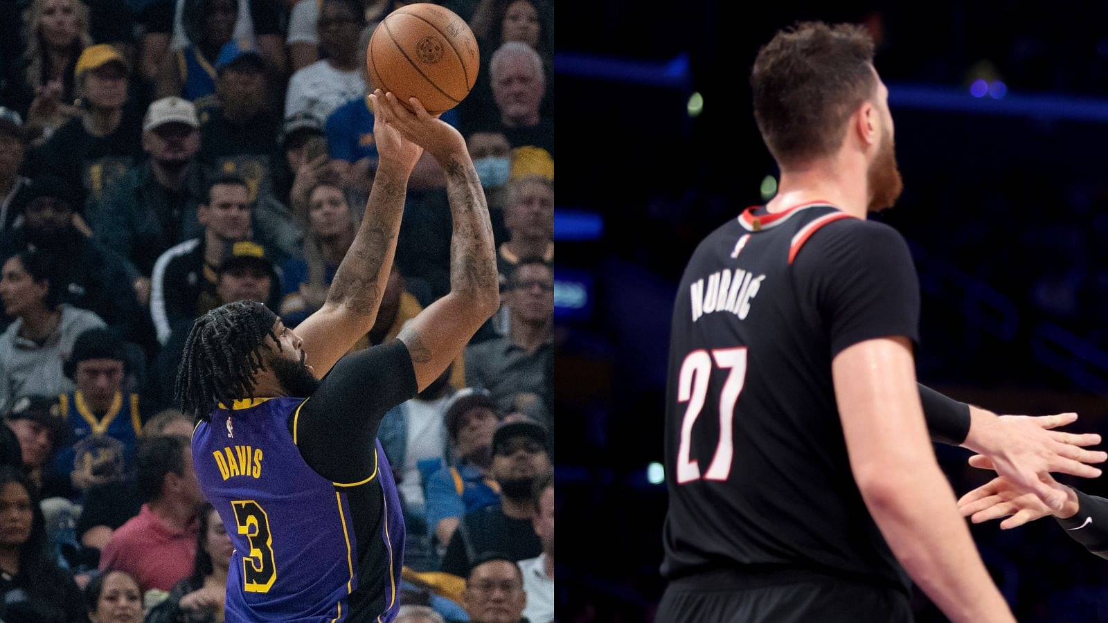 “Jusuf Nurkic Puts His Head Down, Rubs His Eye as Anthony Davis Shoots a 3”: NBA Twitter Notices Blazers’ Big Man Disrespecting Lakers Star