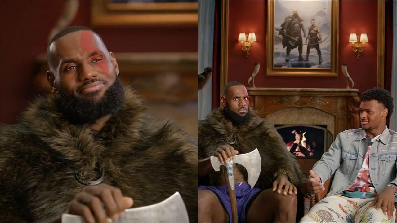 "This Metaphor is as Weak as Your Crossover!": Bronny James and NBA Twitter Align to Mock LeBron James in His New 'God of War' Ad