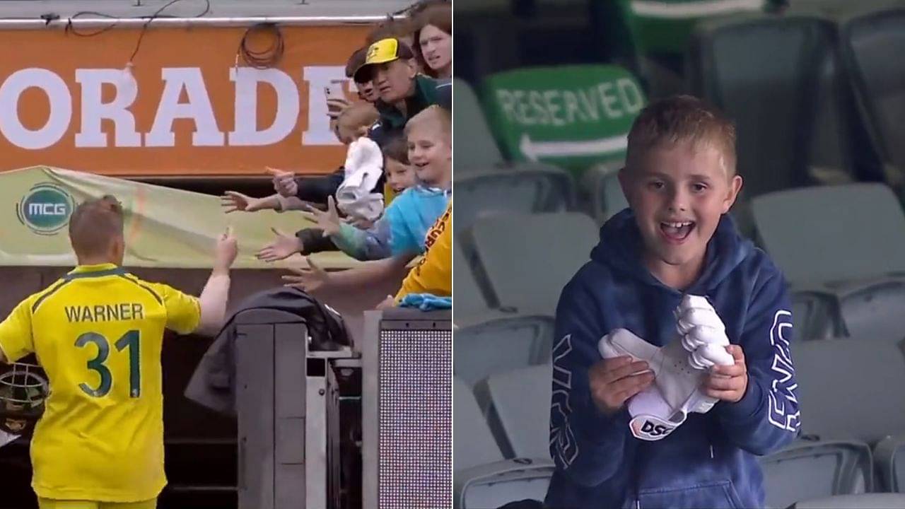 "Always been a generous man": David Warner gifts batting gloves to kids who can't hide excitement at the MCG
