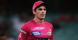 Why is Sean Abbott not playing today's BBL 12 match between Melbourne Renegades and Sydney Sixers at Simonds Stadium in Geelong?